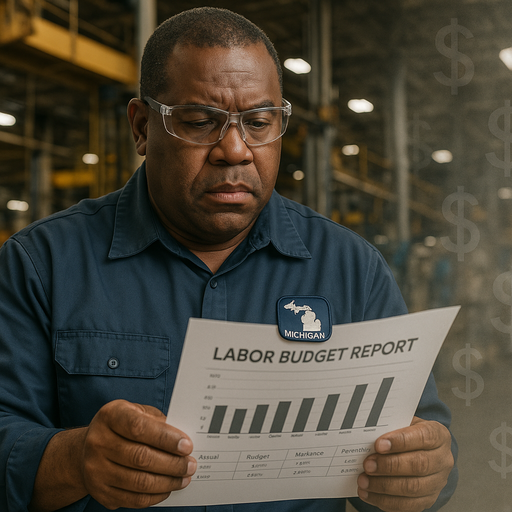 A close-up of a Michigan manufacturing plant manag